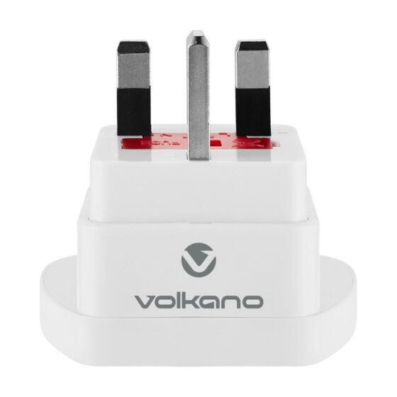 Volkano Sa To Uk Plug Travel Adaptor White 8011 Top