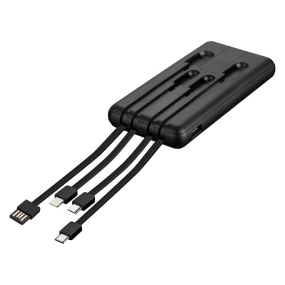 Volkano Spawn 2 1000mah Powerbank Black Integrated Cables 