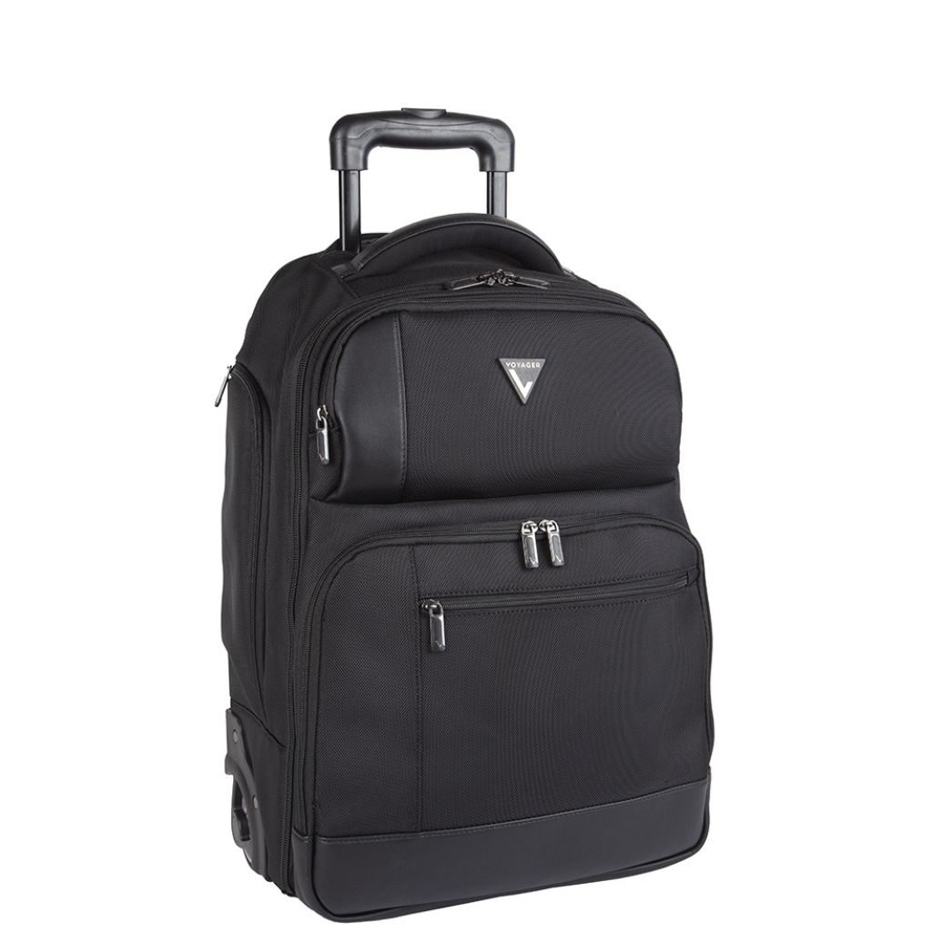 Voyager Laptop Trolley Backpack 40148 Black Front3qrtr