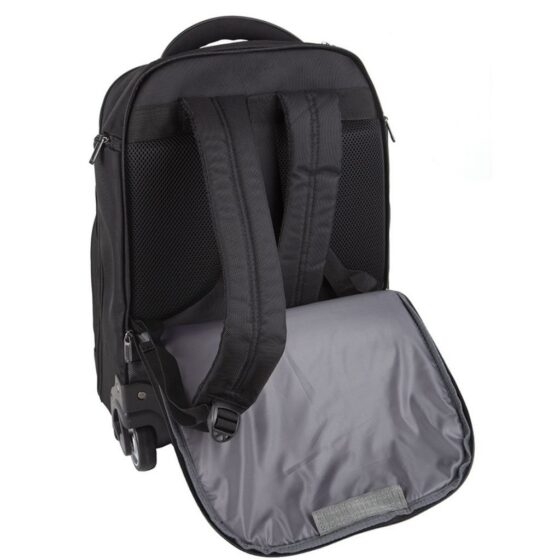 Voyager Laptop Trolley Backpack 40148 Black Rear Straps