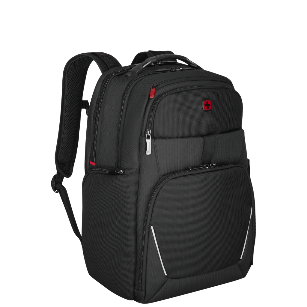 Wenger Icon Meteor Lamptop Backpack 653188 Black front3qrtr png