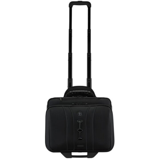 Wenger Legacy Rolling Business Case 653631 black handle up jpg