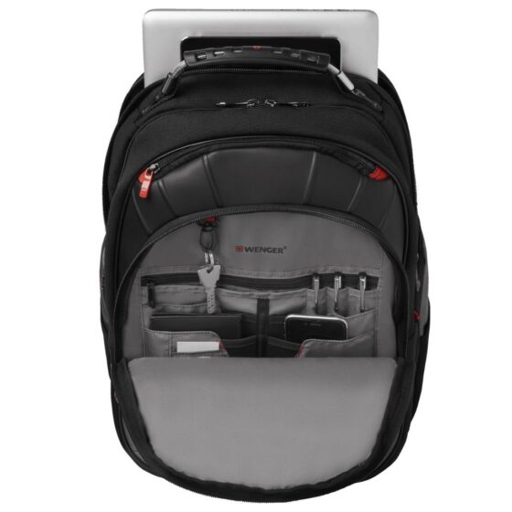 Wenger Pegasus 17 inch laptop backpack black 600639 organiser jpg