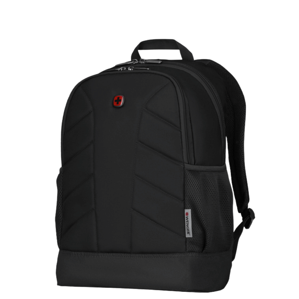 Wenger Quadma 16 inch laptop backpack 610202 black front3qrtr primary png