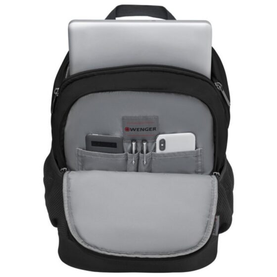 Wenger Quadma 16 inch laptop backpack 610202 black interior jpg
