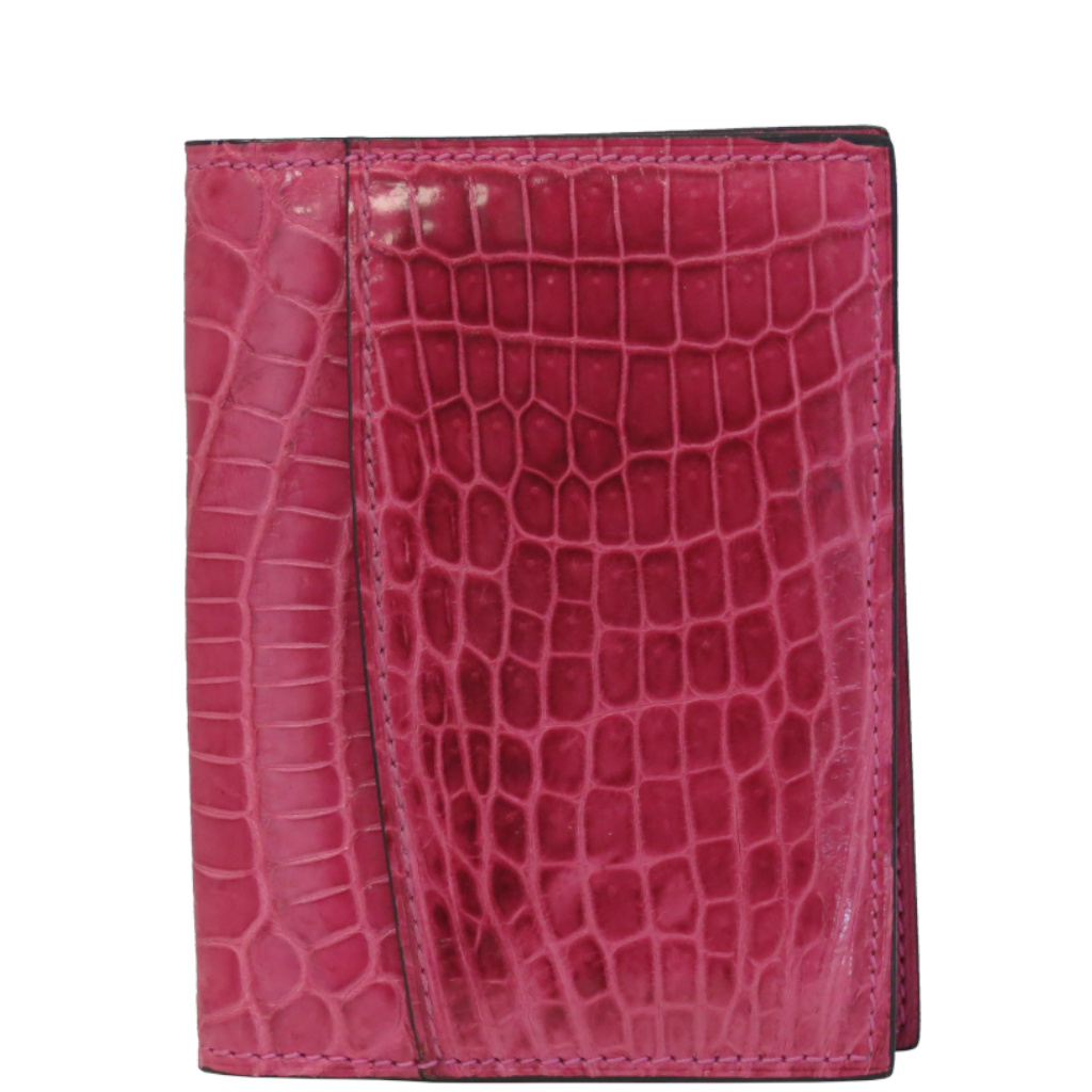 Zambezi Grace A7367GBY Bi fold Card Case Croc Belly Cycleman front jpg