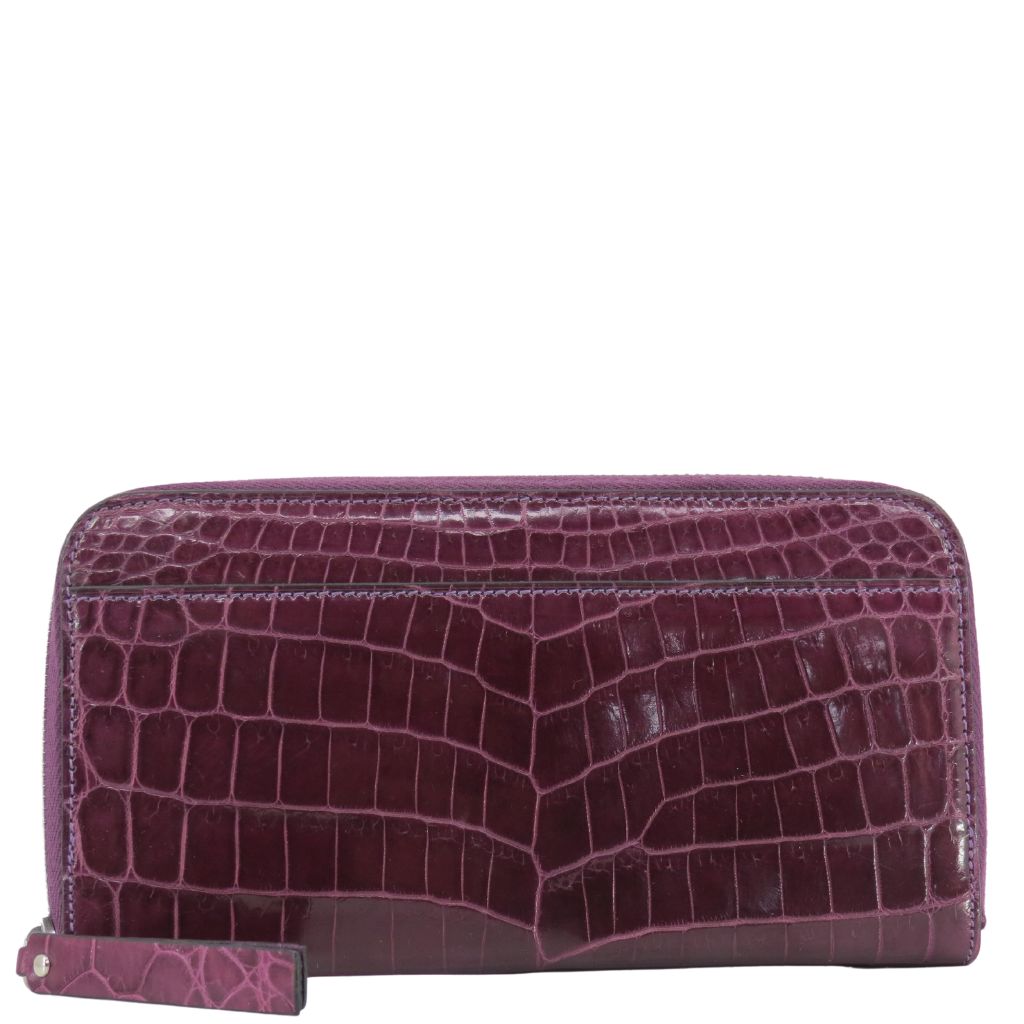 Zambezi Grace Crocodile Belly leather zip around Purse A7352GCBY Violet rear jpg