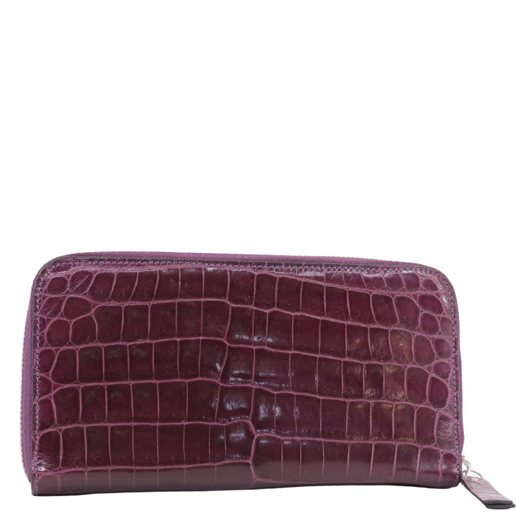 Zambezi Grace Crocodile Leather Zip-Around Purse - Luggage Warehouse
