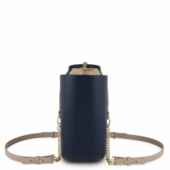 Fenn P378 Navy petite gold chain stone handle beige inner side png