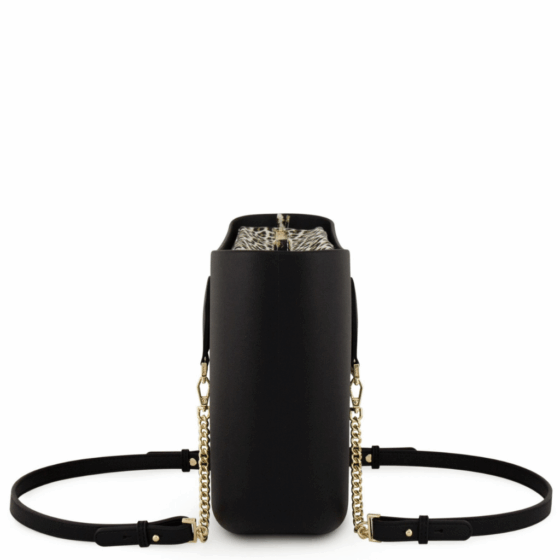 Fenn Petite Gold chain black P223 leopard print inner side png