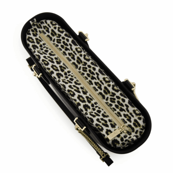 Fenn Petite Gold chain black P223 leopard print inner top png