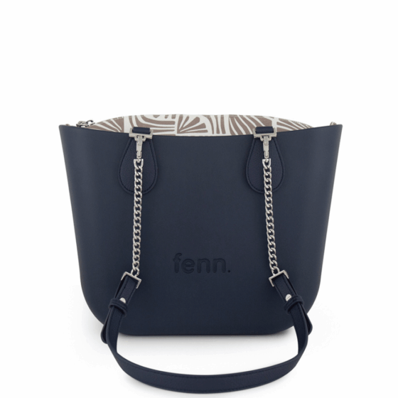 Fenn Petite Silver chain Navy P408 printed inner front png