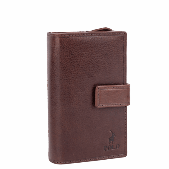 Polo Chobe multi card purse Leather PO59946 brown front3qrtr png
