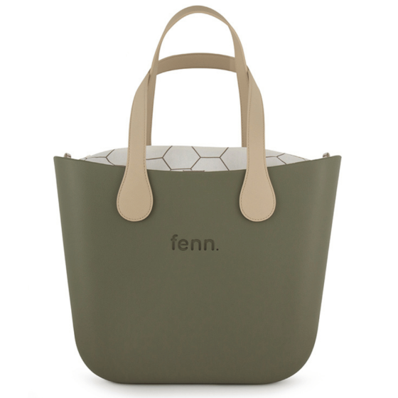 Fenn Collection 1524 Watercress Oatmeal flat handle printed hex inner front