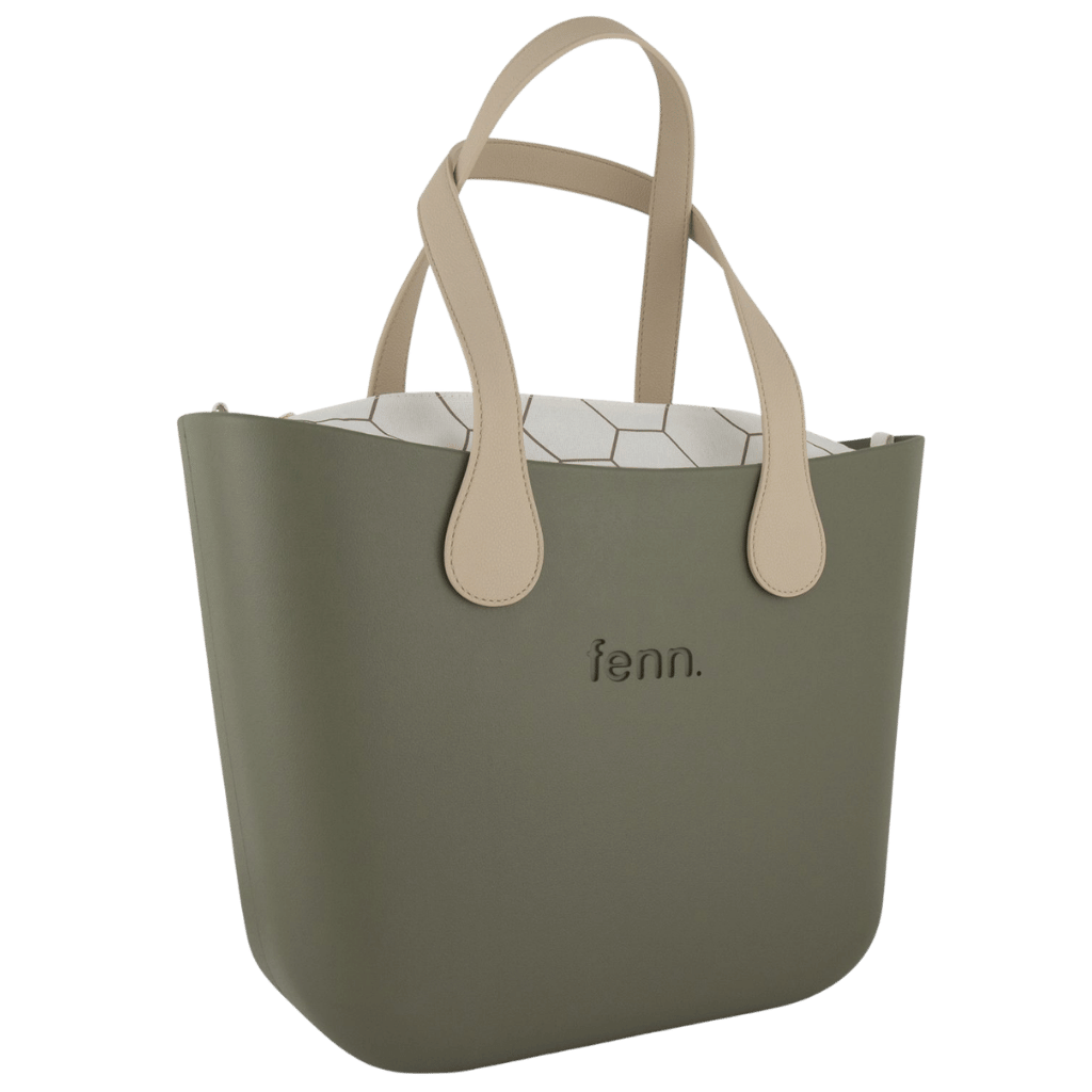 Fenn Collection 1524 Watercress Oatmeal flat handle printed hex inner front3qrtr