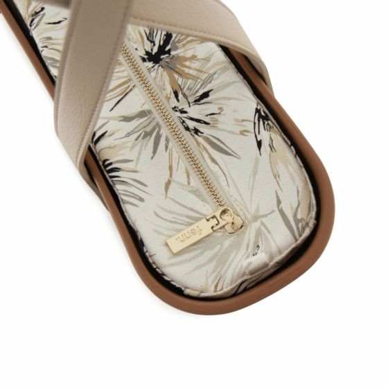 Fenn original Tan tote flat stone handle notanical print top