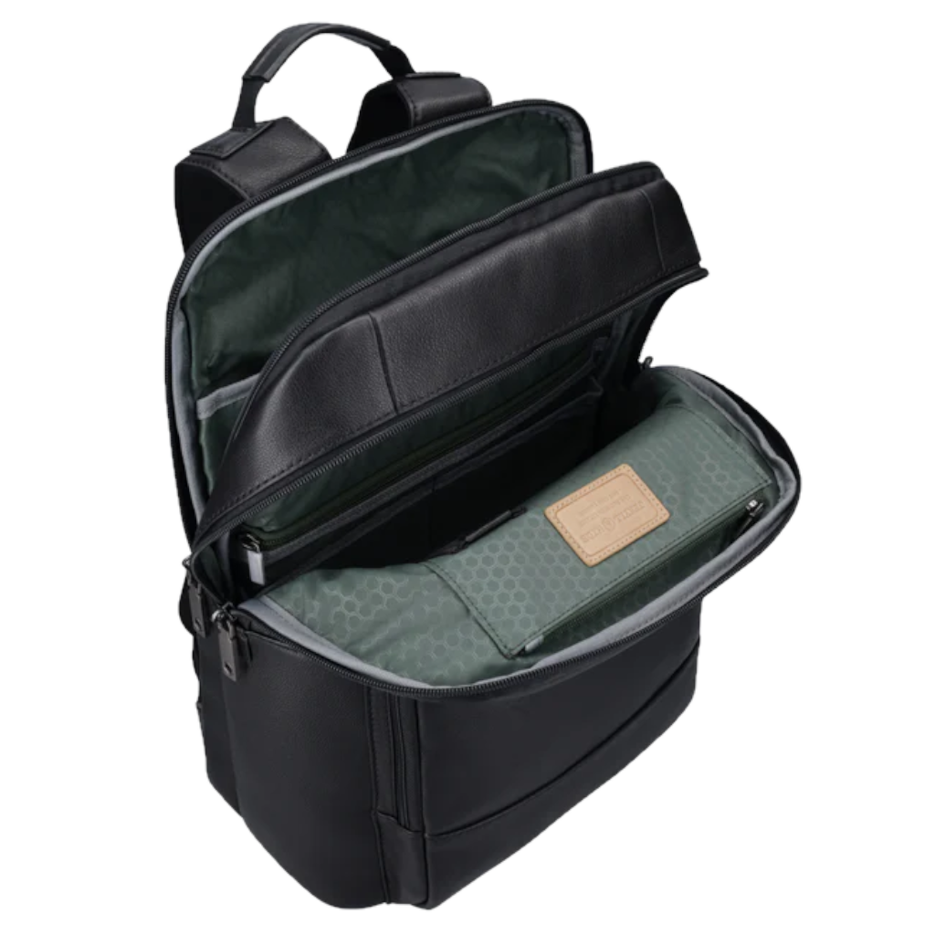 Jekyll and Hide 3670 leather 15 inch backpack black interior1