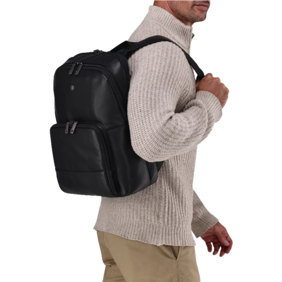 Jekyll and Hide 3670 leather 15 inch backpack black lifestyle