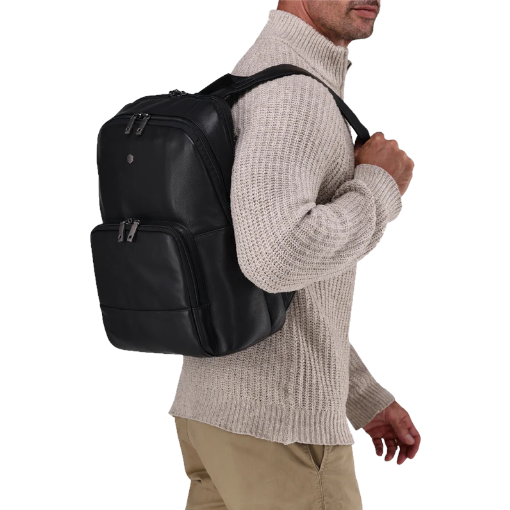 Jekyll and Hide 3670 leather 15 inch backpack black lifestyle