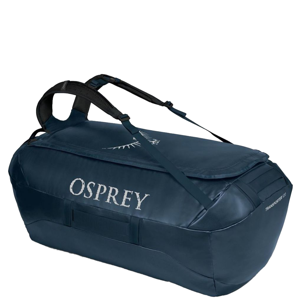 Osprey New Transporter Duffle Bag 120L venturi blue front 3qrtr primary