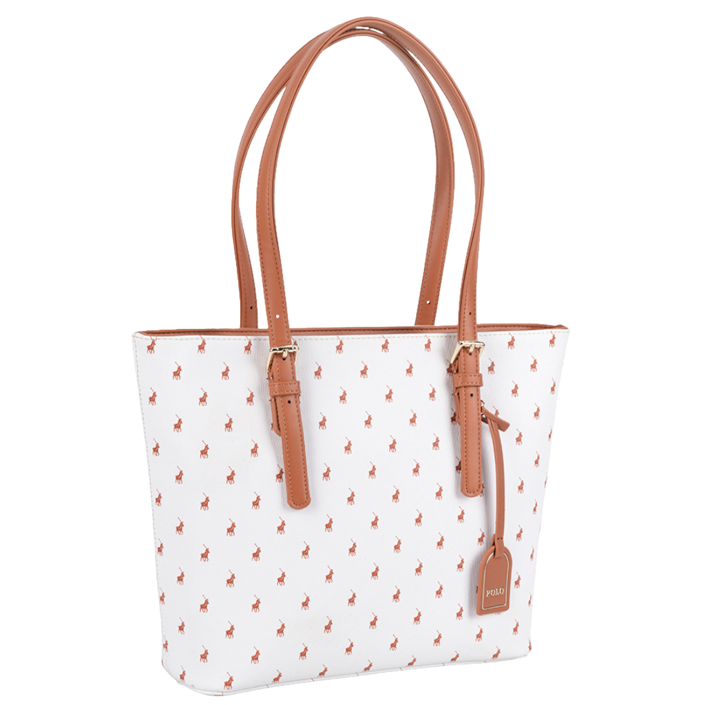 Polo New Iconic medium tote POS43211 white front3qrtr