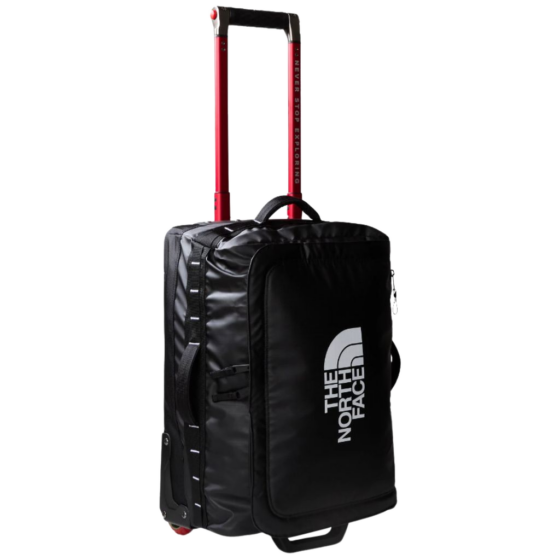 The North Face Base Camp Voyager Duffle On Wheels Black 40L front3qrtr primary