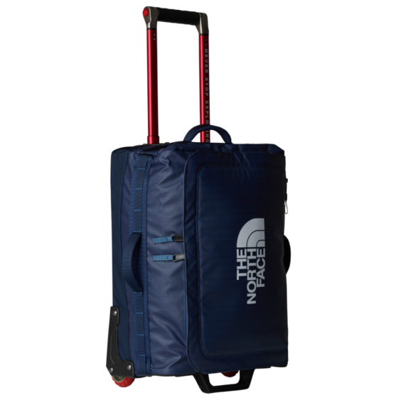 The North Face Base Camp Voyager Duffle On Wheels Navy 40L front3qrtr primary