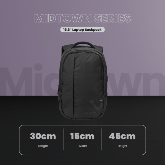 Volkano 7151 Midtown laptop Backpack black features2