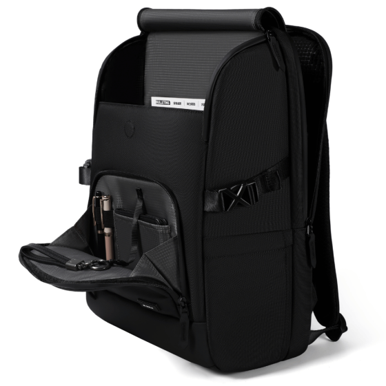 BG Berlin Nexus Lifestyle Metro Laptop Backpack 5186 Black front3qrtr open