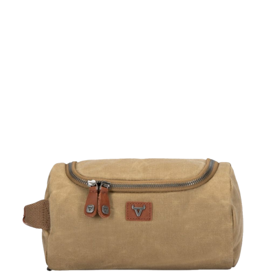 Brando Duvall Canvas washbag 4126 khaki brown front primary