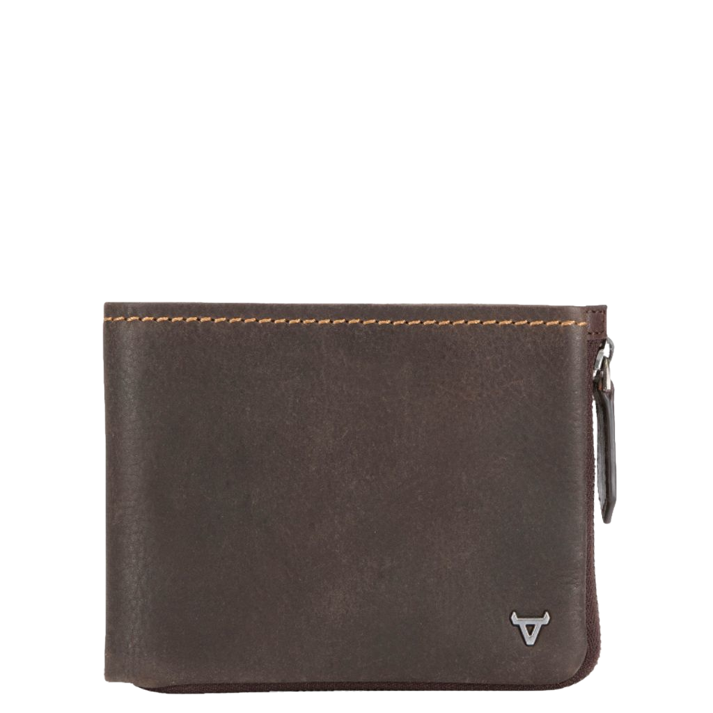 Brando Eastwood Leather Zip around wallet 5535 brown front primary