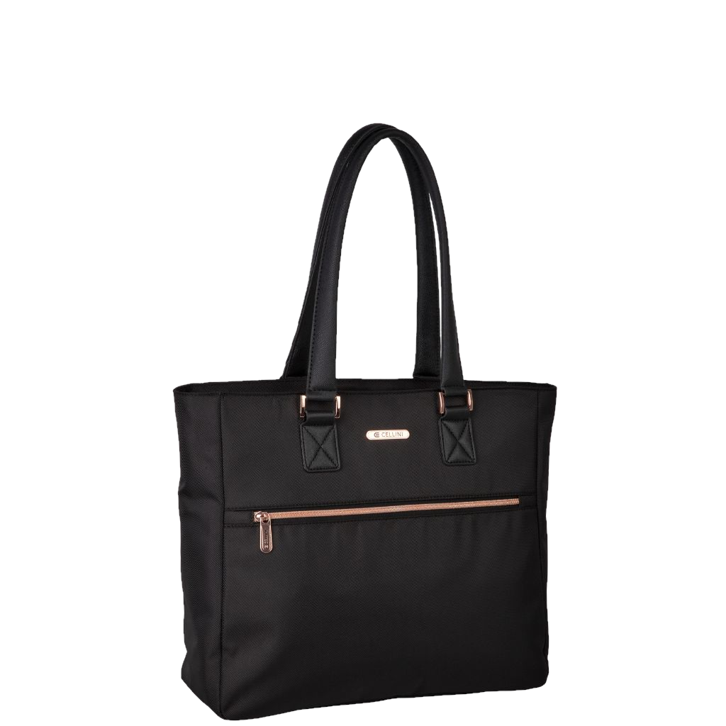 Cellini Allure Ladies tote handbag 46540 black front 3qrtr primary