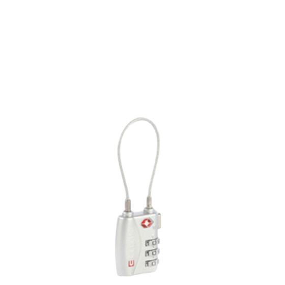 Cellini TRavel Essentials TSA cable lock 33101 silver front3qrtr primary