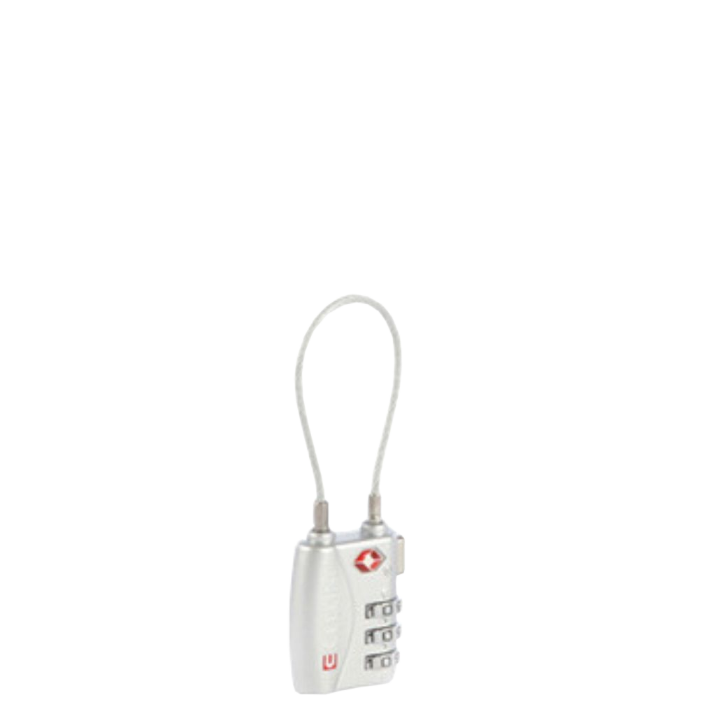 Cellini TRavel Essentials TSA cable lock 33101 silver front3qrtr primary