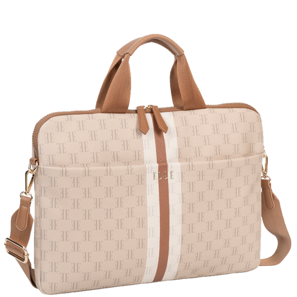 ELLE Monogram EL10182 Slimline Laptop Bag multi front3qrtr