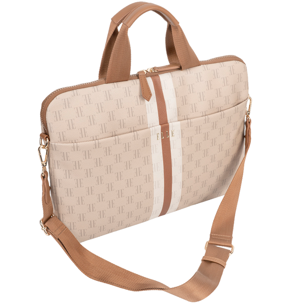 ELLE Monogram EL10182 Slimline Laptop Bag multi front with sling