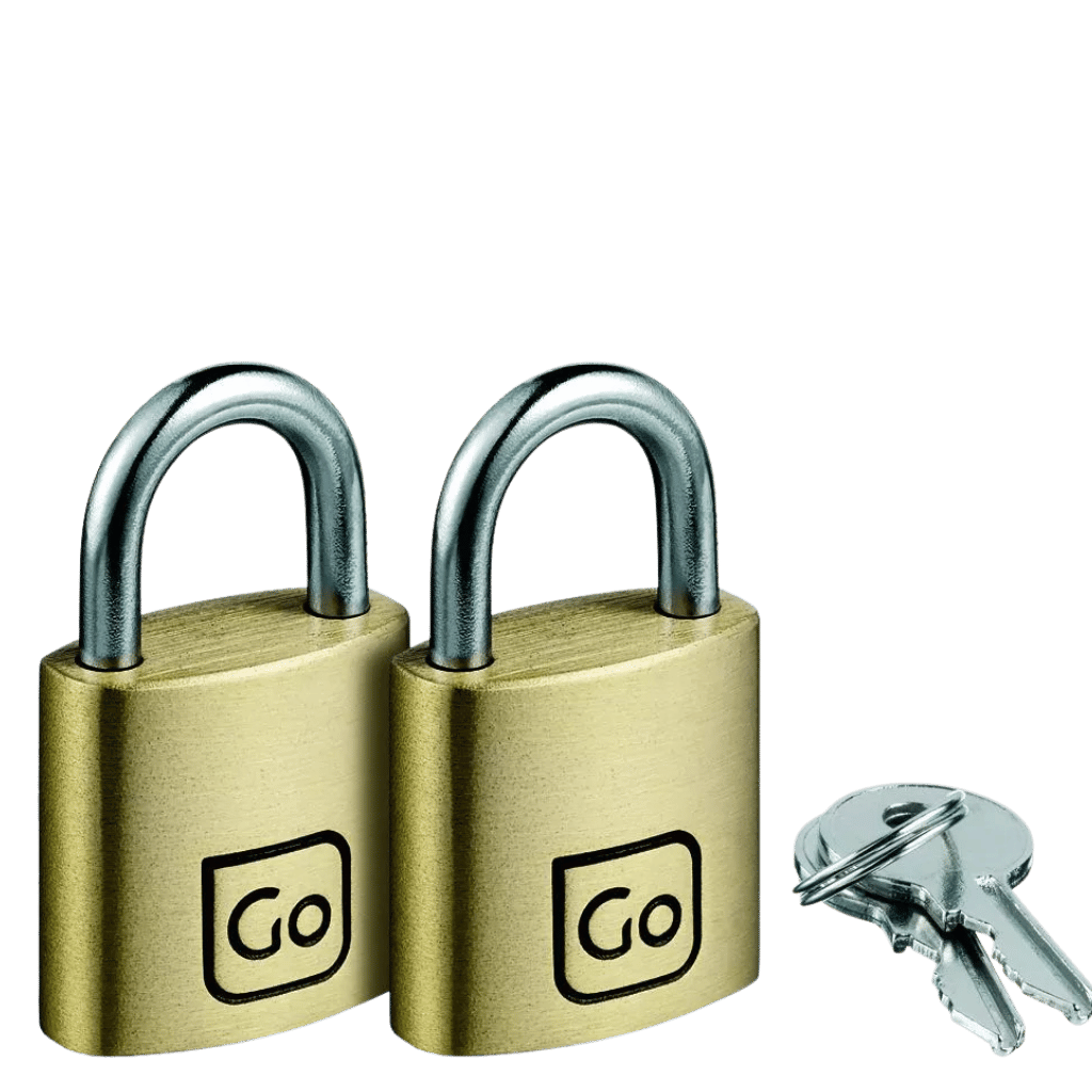 Go TRavel brass padlock set 171 front3qrtr