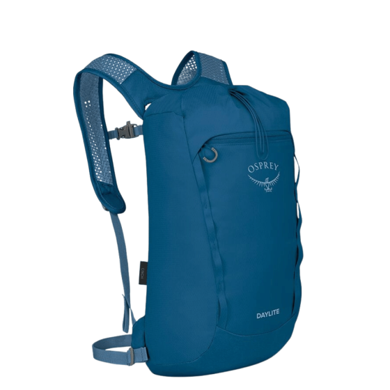 Osprey Daylite Cinch drawstring backpack blue front3qrtr