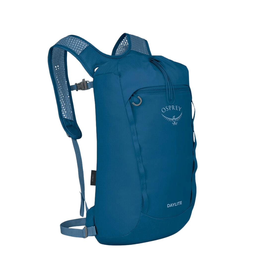 Osprey Daylite Cinch drawstring backpack blue front3qrtr