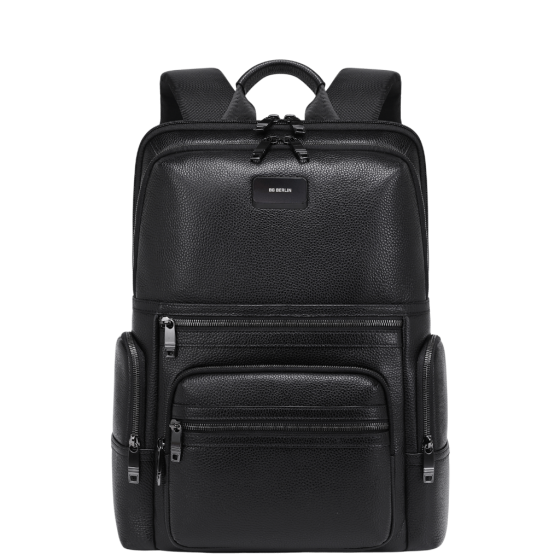 BG Berlin Nexus CEO Leather laptop Backpack 02330P black front