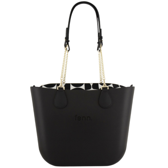 Fenn Original 1532 Black gold chain pattern inner front handle up