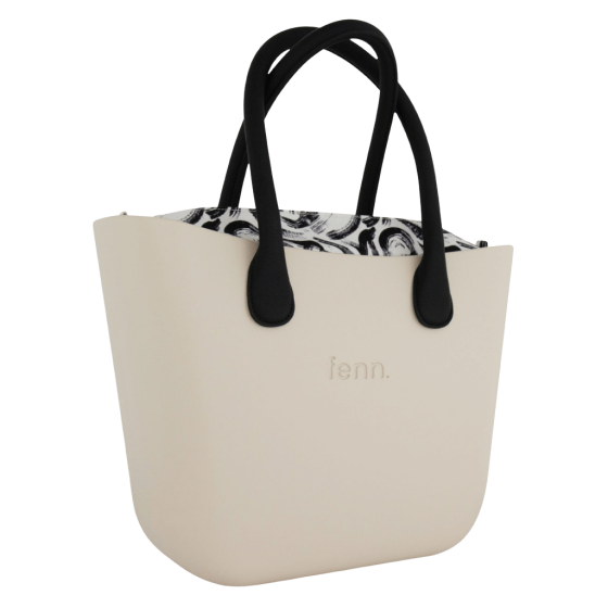 Fenn Original Champagne round black handles Printed inner front transp