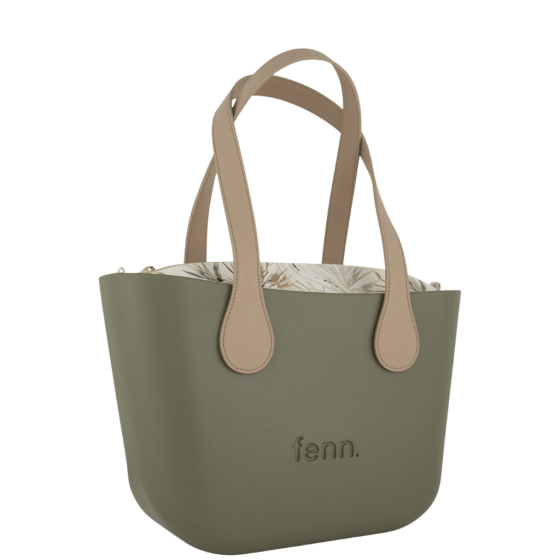 Fenn Petite 9441 Olive flat stone handle inner print front3qrtr