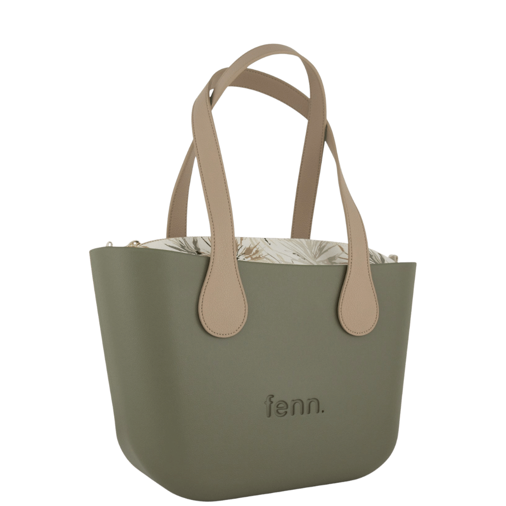 Fenn Petite 9441 Olive flat stone handle inner print front3qrtr