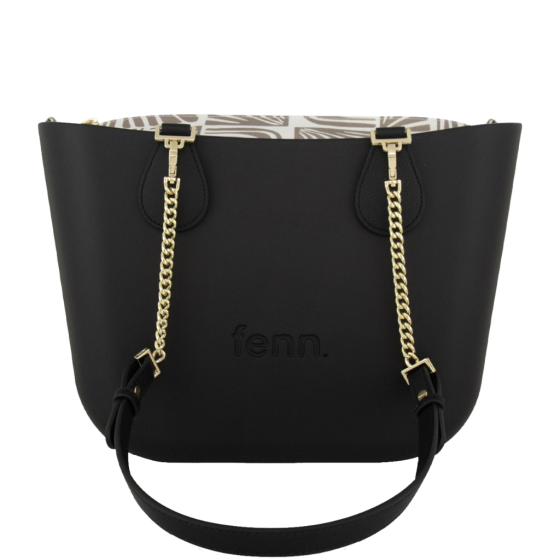 Fenn Petite 9452 Black Gold Chain Pattern Inner front