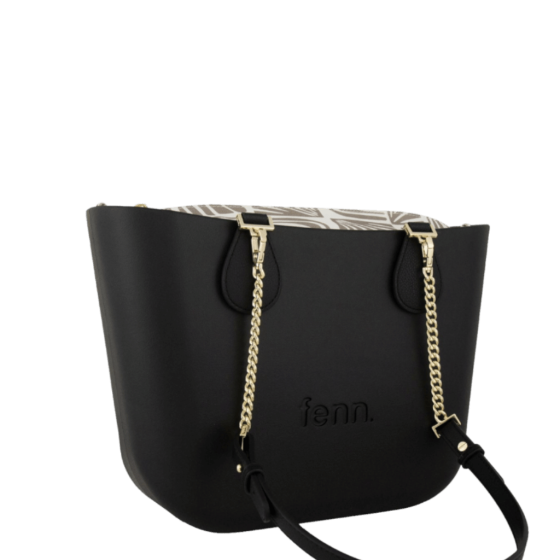 Fenn Petite 9452 Black Gold Chain Pattern Inner front3qrt primary