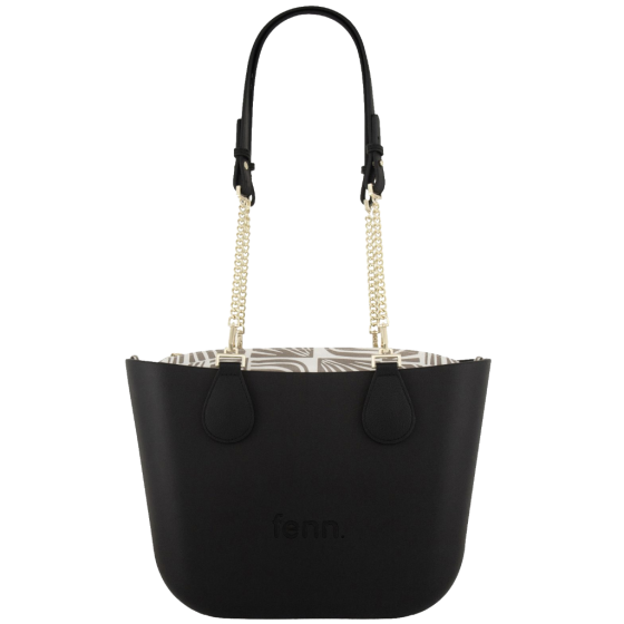 Fenn Petite 9452 Black Gold Chain Pattern Inner front handle up