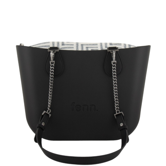 Fenn Petite 9453 Black Silver Chain Pattern Inner front