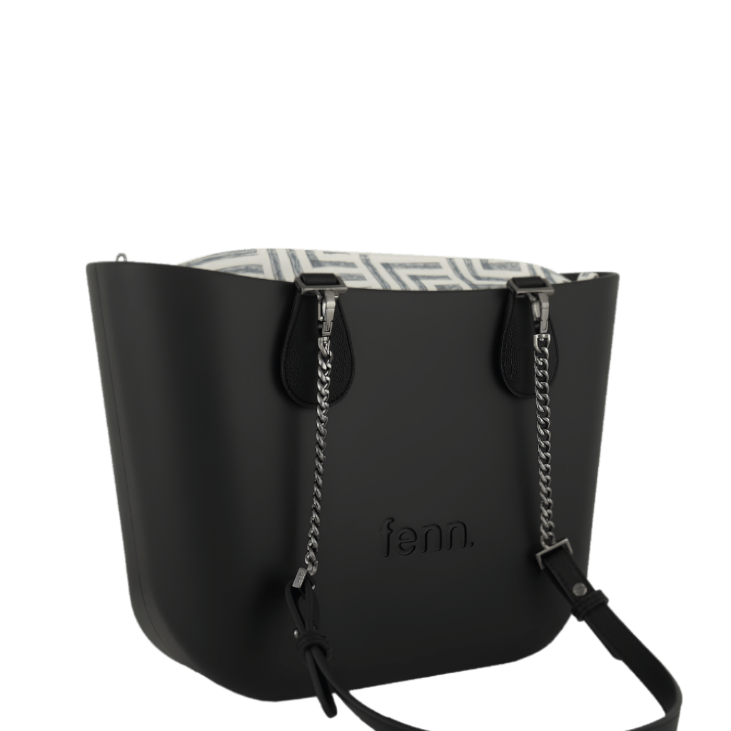 Fenn Petite 9453 Black Silver Chain Pattern Inner front3qrtr primary