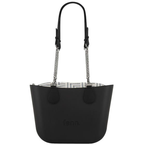 Fenn Petite 9453 Black Silver Chain Pattern Inner front handle up